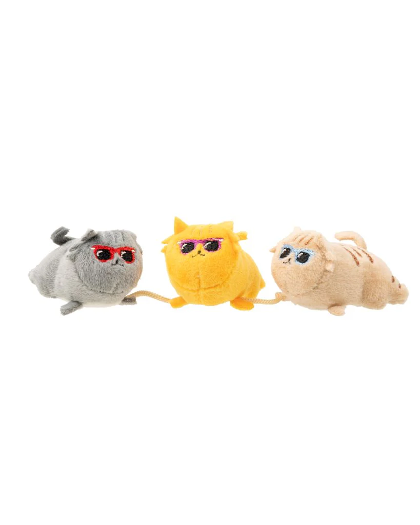 FuzzYard Cat Toy - Cool Cats 3 on a string