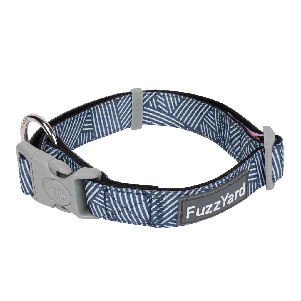 FuzzYard Dog Collar - Thornbury - Aegean Blue S