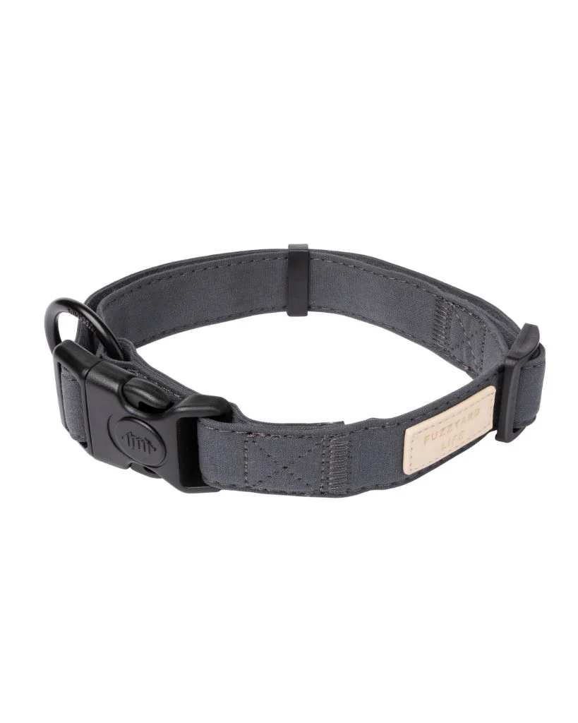 FuzzYard LIFE Cotton Collar - Slate Grey L
