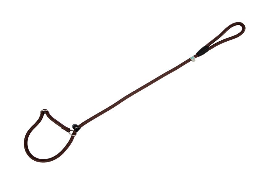 Ogrlica-povodac Nylon Round braon 8 mm × 120 cm