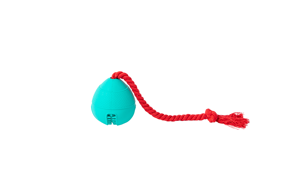 Gumena igračka snack lopta s drškom 7,6 × 8 cm