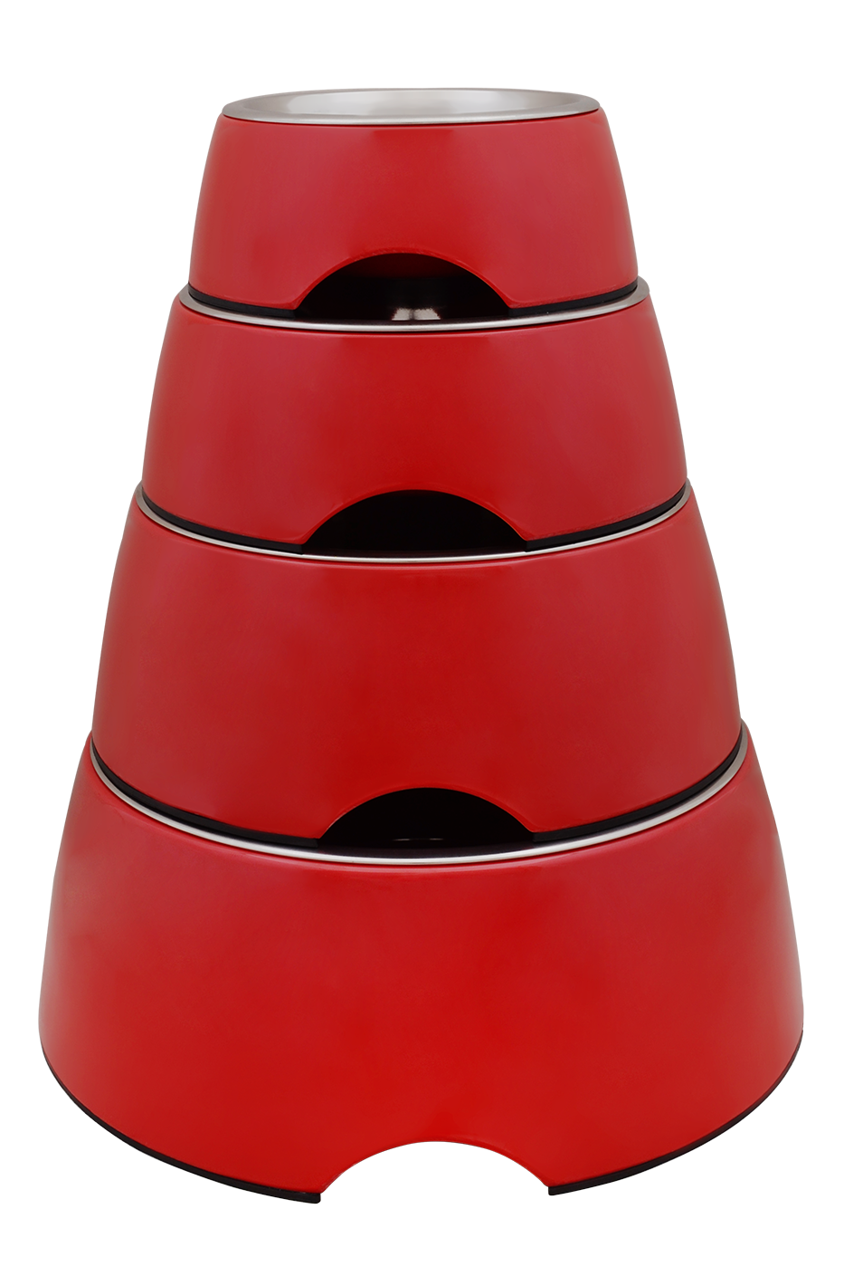 Zdjela melamin + inox crvena S 13 cm – 210 ml