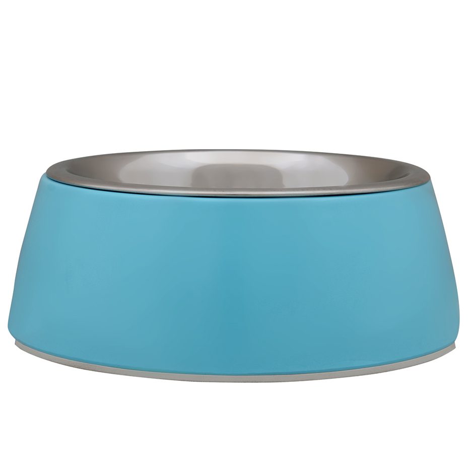 Zdjela melamin + inox plava M 16 cm – 380 ml